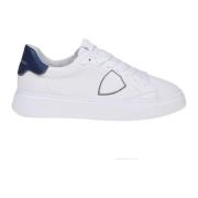 Witte/Blauwe Leren Sneakers Philippe Model , White , Heren