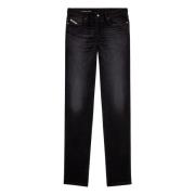 Street Style Straight Jeans Diesel , Black , Heren