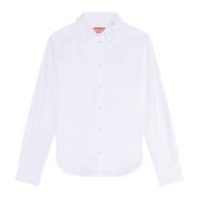 Poplin shirt with tonal D embroidery Diesel , White , Dames