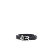 Leather belt with crystal logo charms Diesel , Black , Dames