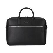 Zwarte Saffiano Laptoptas Emporio Armani , Black , Heren