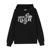Zwarte Grafische Print Sweaters Versace Jeans Couture , Black , Heren