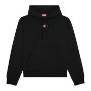 Oversized hoodie with metallic logo Diesel , Black , Heren