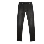 Tapered JoggJeans® met Koordsluiting Diesel , Black , Heren