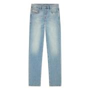 Klassieke Straight Jeans Blauwe Wassing Diesel , Blue , Heren