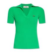 Polo shirt met logo Vivienne Westwood , Green , Dames