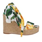 Gele Rozen Sleehak Sandalen Dolce & Gabbana , Yellow , Dames