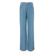 Wide Trousers IVI , Blue , Dames