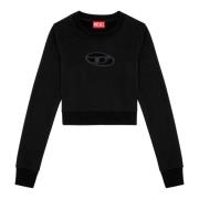 Cropped sweatshirt with cut-out logo Diesel , Black , Dames