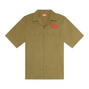 Bowling shirt with embroidered logo Diesel , Green , Heren