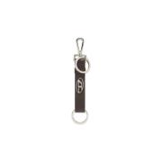 Leather keyring with logo plaque Diesel , Brown , Heren