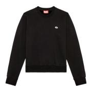Sweatshirt met oval D-patch Diesel , Black , Dames