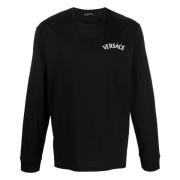 Long Sleeve Tops Versace , Black , Heren