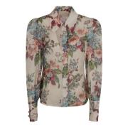 Bloemenprint Ivory Barkcloth Shirt Zimmermann , Multicolor , Dames