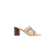 Beige leren muiltjes met hakken Tod's , Beige , Heren