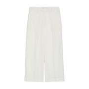 Wijde Pijp Katoen en Linnen Broek Max Mara Weekend , White , Dames