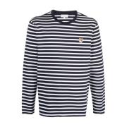 Navy Gestreept Fox Logo Longsleeve T-Shirt Maison Kitsuné , Blue , Her...