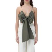 Sleeveless Tops Twinset , Green , Dames