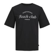 Ocean Front Print T-Shirt Jack & Jones , Black , Heren