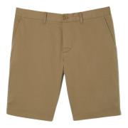 Stretch Cotton Bermuda Shorts Lacoste , Beige , Heren