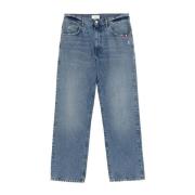 Vintage Denim Straight Fit Jeans Amish , Blue , Heren