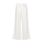 Wide Trousers Forte Forte , White , Dames