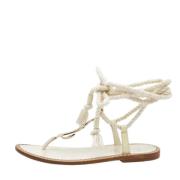 Pre-owned Leather sandals Dior Vintage , White , Dames