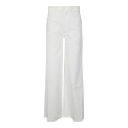 Wijde Jeans Mother , White , Dames