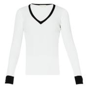 Crème Sweater met Contrastbies Liu Jo , White , Dames