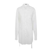 Dete Lange Overhemd van Poplin Katoen Ann Demeulemeester , White , Dam...