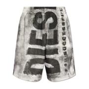 P-Bisc shorts met logo Diesel , Gray , Heren