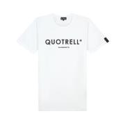 Wit Slim Fit Logo T-Shirt Quotrell , White , Heren