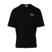 Klassiek Zwart T-shirt voor Mannen Lacoste , Black , Heren
