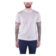 Luxe Giza Cotton Crewneck T-Shirt Beige Eleventy , White , Heren