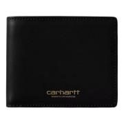 Vegas Billfold Leren Portemonnee Zwart Goud Carhartt Wip , Black , Dam...