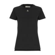 Zwart Katoenen T-shirt met Orb Borduurwerk Vivienne Westwood , Black ,...