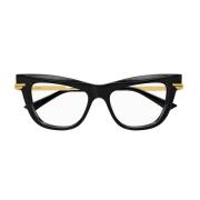 Minimalist Cat-Eye Brilmontuur Bottega Veneta , Black , Dames