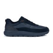 Blauwe Suède Sneakers voor Heren Geox , Blue , Heren