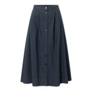 Midi Skirts Rue De Tokyo , Blue , Dames