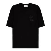 Zwarte Palm Logo T-shirt Laneus , Black , Unisex