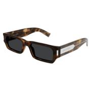 Slim Rectangle Zonnebril Havana Tortoise Saint Laurent , Brown , Unise...