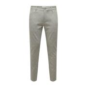 Slim Check Chinchilla Groen Broek Only & Sons , Green , Heren