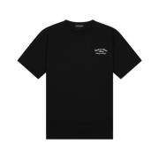 Zwart Heren T-Shirt Lente/Zomer Collectie Quotrell , Black , Heren