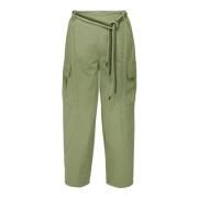 Cargo Ballon Fit Broek met Twee-Tone Touw Riem BomBoogie , Green , Dam...