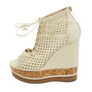 Pre-owned Leather boots Jimmy Choo Pre-owned , White , Dames