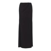 Lange, vloeiende rok van viscose crepe Pinko , Black , Dames