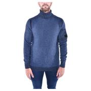 Klassieke Fleece Gebreide Rolhals C.p. Company , Blue , Heren