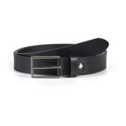 Smalle Zwarte Leren Riem Howard London , Black , Heren