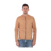 Luxe Sparta Leren Jas Daniele Alessandrini , Beige , Heren