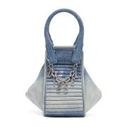 D-Vina-Xs - Handbag in reflective solarised denim Diesel , Blue , Dame...